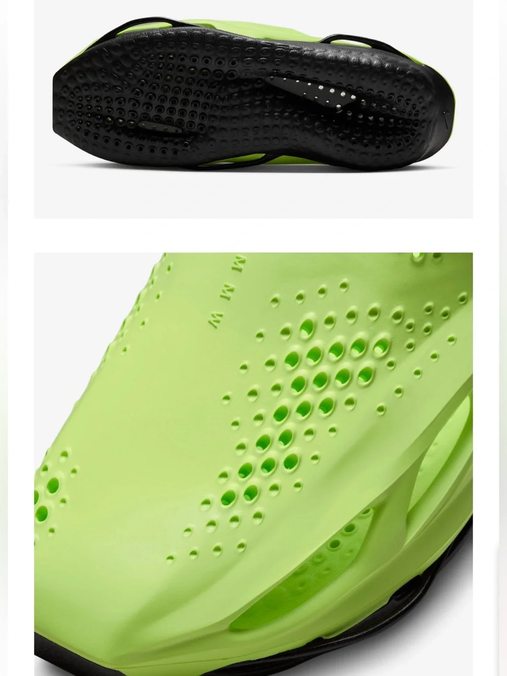 NIKE Men's MMW 5 Slide Clog Neon Volt Green/Black Sz 10 /11 WMN NWOB NO BAG
